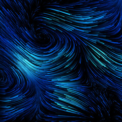 Wall Mural - Dark blue and glowing particle lines, abstract background.