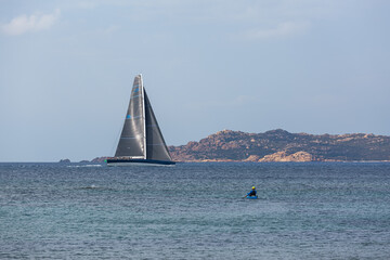 Wall Mural - yachts in the expanses of the Mediterranean Sea