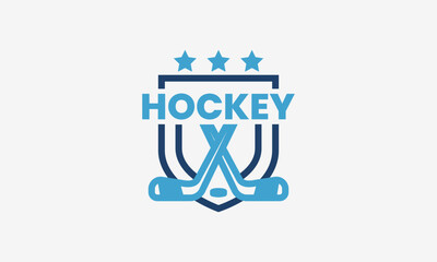 Wall Mural - Hockey emblem logo with simple style