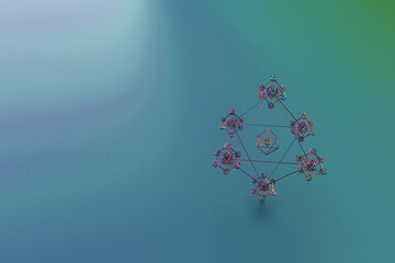 Abstract 3d geometry with different colors