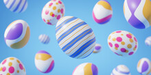 Falling Easter Egg 3d Render Background