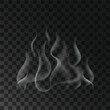 © Picture Store - Vector illustration of hot food steam on transparent background. Realistic smoke effect in white color for bbq, smog, hot drink