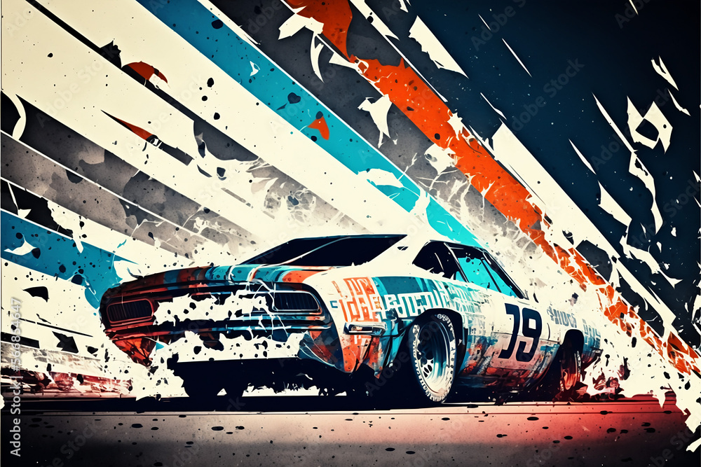 Classic Muscle Car Design / Wallpaper Stock Illustration | Adobe Stock