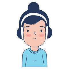 Sticker - woman using headphones