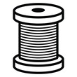 Roll of thread on spool line art vector icon for craft apps and websites