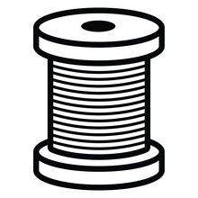 Roll Of Thread On Spool Line Art Vector Icon For Craft Apps And Websites