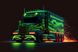 Leuchtender Truck / LKW / Neon / Hintergrundbild