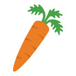 Carrot root vegetable with leaves flat vector color icon for apps and websites