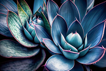Echeveria Close-up Abstract Natural Background. 3d Illustration. Generative AI