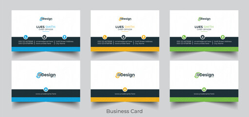 creative modern double sided business card design template.