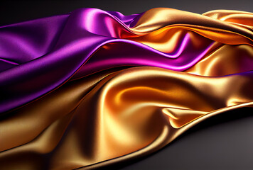 flowing, rainbow silk background, generative ai