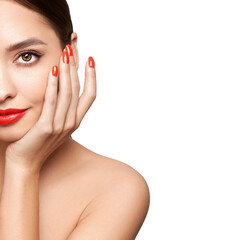 Wall Mural - beautiful young woman with clean fresh skin. girl beauty face care. facial treatment. cosmetology, b