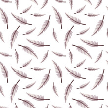 Seamless Pattern Bird Feather Or Writing  Pen. Vector Illustration.