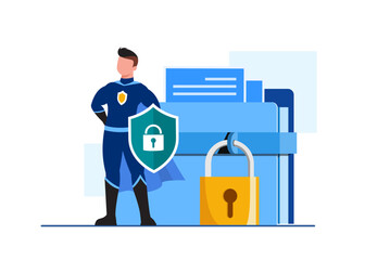 global data security, personal data security, cyber data security online concept illustration, inter