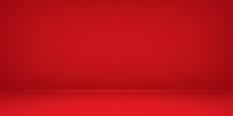 Empty red room. Table surface. Vector design illustration. Mock up for you business project