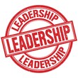 © outchill - LEADERSHIP written word on red stamp sign