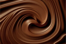 Swirling Melted Chocolate Background Texture, Generative Ai