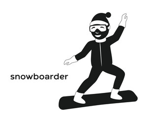 Wall Mural -  snowboarder isolated vector Silhouettes.