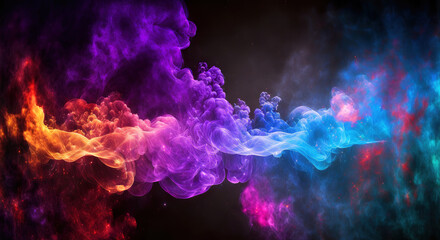 Wall Mural - absract colorful fantasy smoke background, generative ai