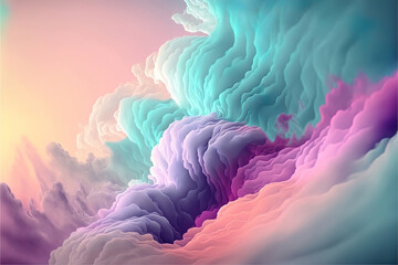 Wall Mural - abstract colorful background with clouds, generative ai