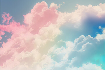 Poster - abstract colorful background with clouds, generative ai