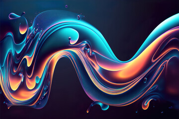 Wall Mural - abstract colorful background with glowing lines, generative ai