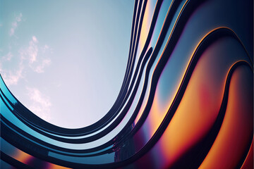 Wall Mural - abstract futuristic light background with smooth colorful wavey and twirly shapes, generative ai