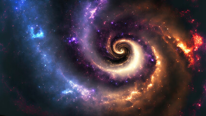 Wall Mural - colorful abstract spiral galaxy in space, generative ai