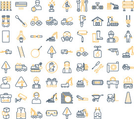 Wall Mural - Construction vector icons, architecture icons pack, construction icons set, engineering icons pack, Construction building icons set, icons collection of Construction, Construction line icons set 