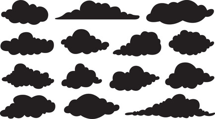 Wall Mural - Collage of different clouds isolated on white