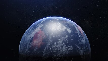 Wall Mural - space view 3d earth milky way star background. high quality video prores 422hq. image finished by na
