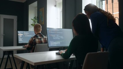 education center for frontend developers and programmers, people writing program code