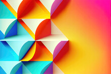 Colorful Abstract Background Wallpaper With Geometric Structures In Clashing Colors (Generative AI)