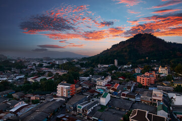 Wall Mural - View from the roof on Phuket town, Thailand.