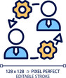 © IMG visuals icons - Onboarding pixel perfect RGB color icon. New hire integration. Employee socialization. Human resources. Team collaboration. Isolated vector illustration. Simple filled line drawing. Editable stroke