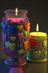 Wall Mural - Valentine Candles