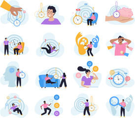 Poster - Hypnosis Therapy Icons Set