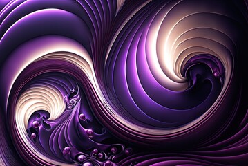 Wall Mural - Abstract purple painting in layered fashion Generative AI
