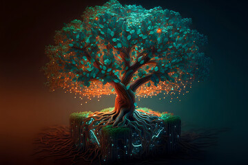Green environment technology concept. generative ai