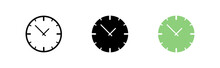 Clocks Set Icon. Wall, Watch, Keep Track, Schedule, Planning, Timer, Alarm, Measurement, Measure, Timetable, Stopwatch. Vector Icon In Line, Black And Colorful Style On White Background