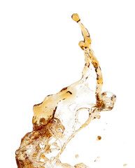 coffee drink water mix ice cube fall pouring down in shape form line of espresso black coffee splash