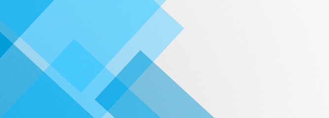 Abstract geometrical white digital web horizontal banner design template blank with place for text . Square cyan blue transparent stripes lines shapes