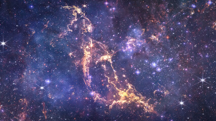 Aufkleber - Night starry sky with galaxies and nebulas. Galaxy and deep space. Fantasy Universe sci-fi wallpaper.  Elements of this image furnished by NASA
