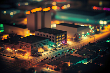 Wall Mural - Tilt shift color grades pallet night long exposure. Generative AI