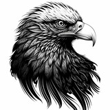 Fototapeta Do akwarium - Eagle vector illustration for logo, tattoo or design. Generative AI.