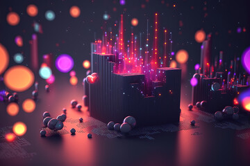 Wall Mural - Abstract picture of the crypto world foundation. Colorful background with digital glitch and distortion effect. Futuristic cyberpunk design. Retrofit, web punk, rave techno neon colors. Generative AI