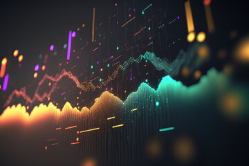 Wall Mural - Abstract picture of the crypto world foundation. Colorful background with digital glitch and distortion effect. Futuristic cyberpunk design. Retrofit, web punk, rave techno neon colors. Generative AI
