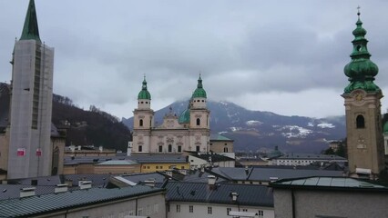 Poster - Roofs and towers of Salzburg Altstadt, Austria