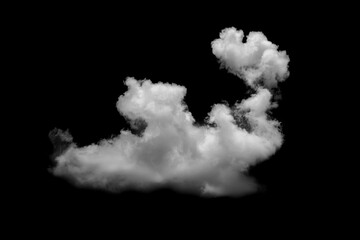 Wall Mural - Separate white clouds on a black background have real clouds. White cloud isolated on a black background realistic cloud. white fluffy cumulus cloud isolated cutout on black background