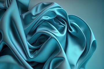 Wall Mural - The image of a blue fabric backdrop that looks like soft cotton. Generative AI